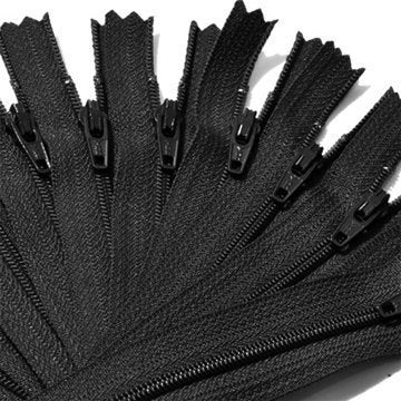 سحابات YKK سوداء مقاس 4 بوصات للخياطة والمشاريع الحرفية - اختر الطول أو اللون (12 سحابًا للألوان) (4 بوصات، أسود)